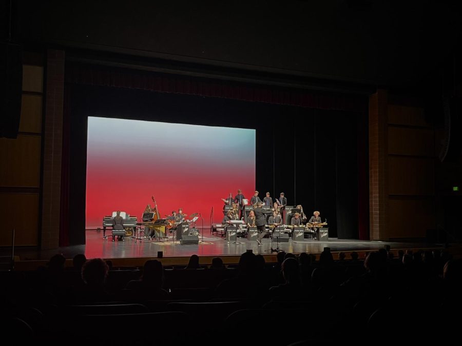 Park Citys Varsity Jazz obliterates the stage with their rhythms and noises on October 11th. Photo credit: Brewster Hutchinson