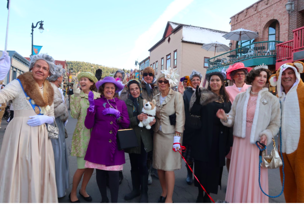 A dozen Parkites dressed up as the late Queen Elizabeth II, during Main Streets annual Halloween celebration.